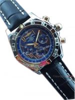 Swiss Replica Breitling Chronomat SS Blue Leather Chronograph watch